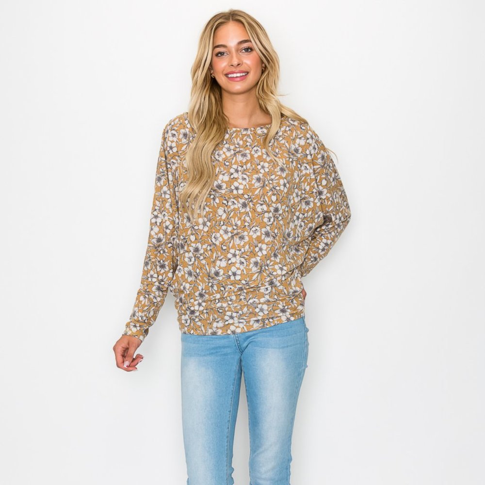 Flower printed dolman